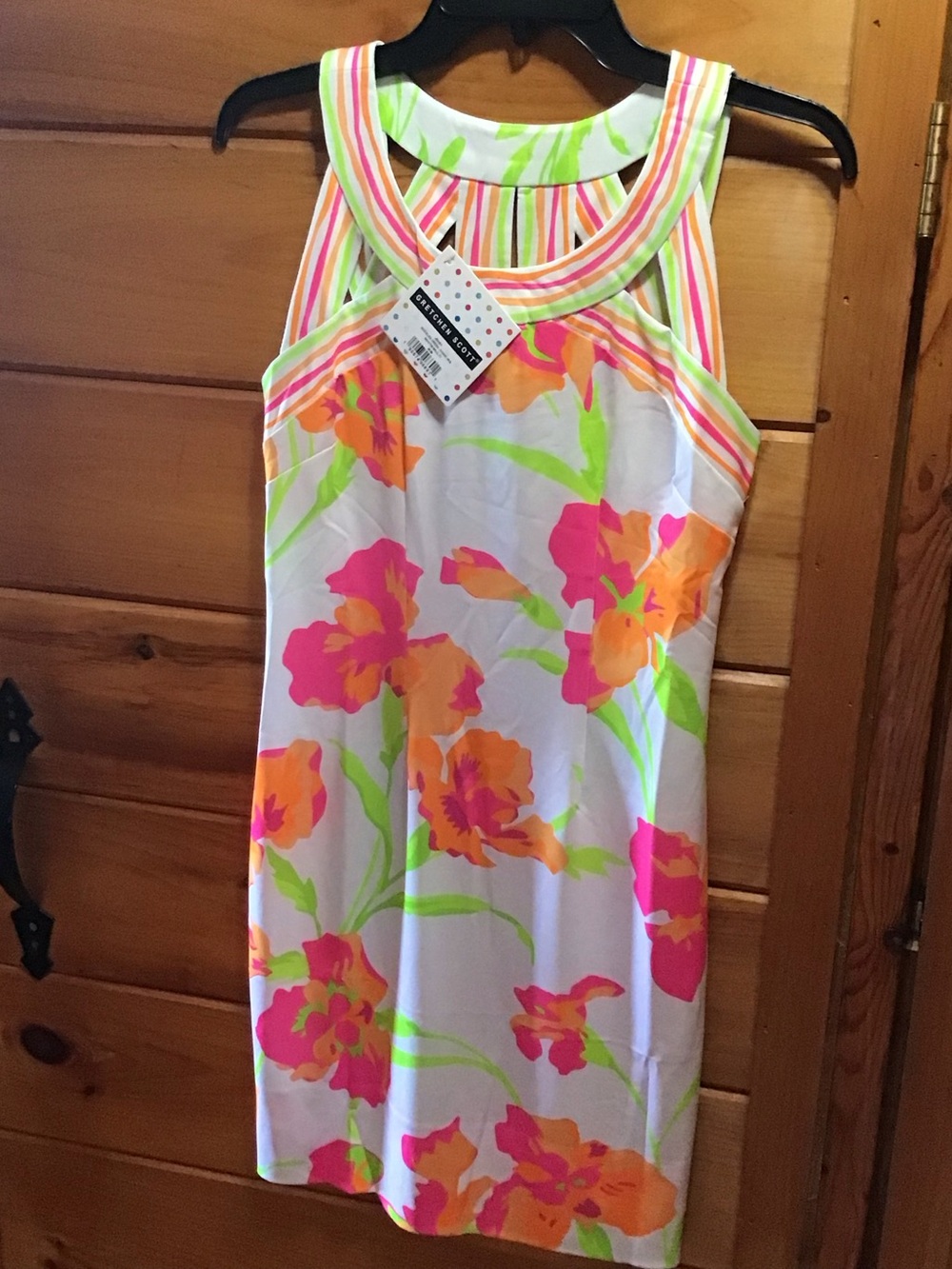 Gretchen Scott DesignsNeon Floral Tank Dress - Pink & Orange